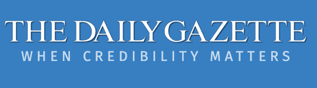 Blue banner with white text: "The Daily Gazette" and "When Credibility Matters.